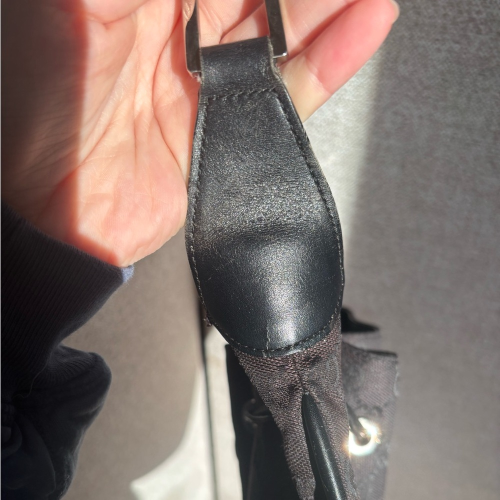 Gucci Black Bamboo Monogram Shoulder Bag - Picture 9 of 13